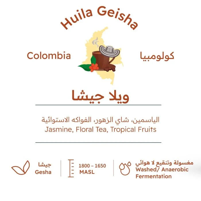 RH -Colombia Huila Geisha Washed 227g - كولومبيا ويلا قيشا