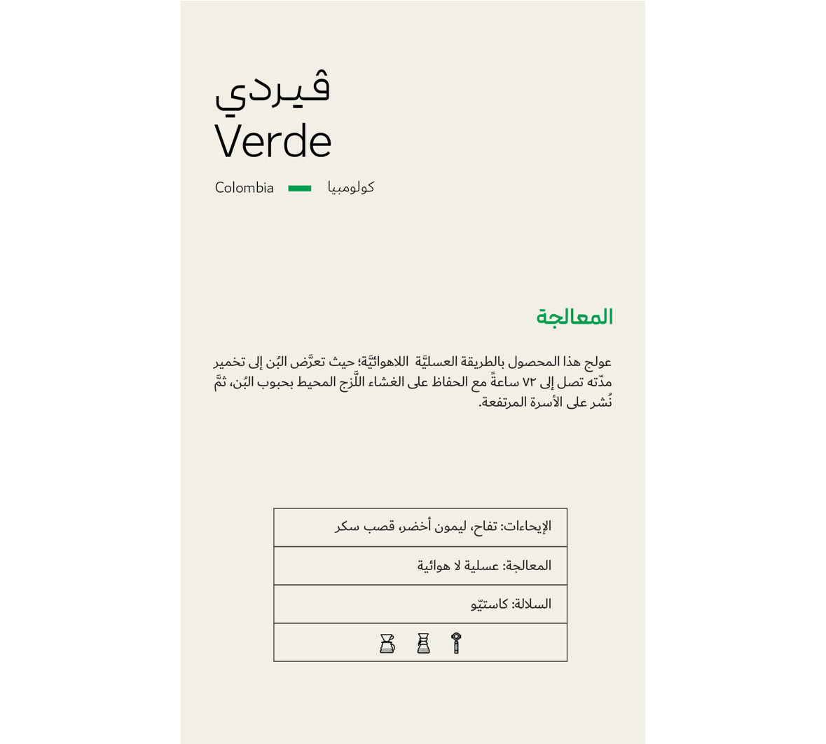 سويل كولومبيا فيردي عسلية  - Soil Colombia Verde (250g)