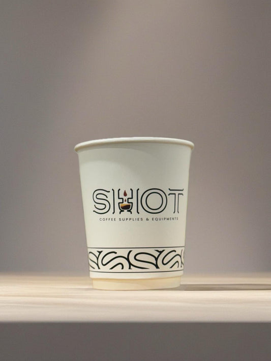 Double Wall Papercup with lid 8oz - 25 Pieces